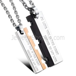 Titan Roségold Und Schwarz Great Wall Lovers Anhänger Mit Kostenlosen Ketten C621