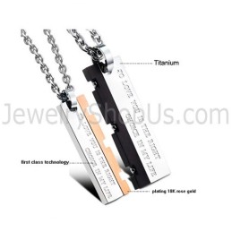 Titan Roségold Und Schwarz Great Wall Lovers Anhänger Mit Kostenlosen Ketten C621