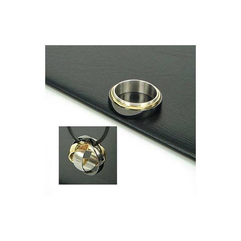 Halskette Mit Anhänger Aus Reinem Titan Mit 3 Reifen Und 3 Farben, Kostenlose Kette Halskette Mit Anhänger Aus Reinem Titan Mit 3 Reifen Und 3 Farben, Kostenlose Kette