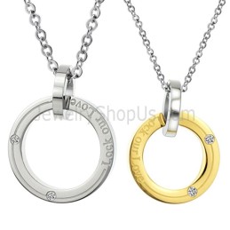 Titan-Silber- Und Goldringe „Lock Our Love“ Liebesanhänger Mit Diamanten Und Kostenlosen Ketten C350