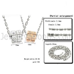 Würfel-Anhänger Aus Titansilber Und Roségold Mit Strasssteinen Und Kostenlosen Ketten C309