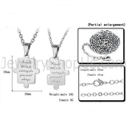 Titan Silber Jigsaw Lovers Anhänger Mit Kostenlosen Ketten C538