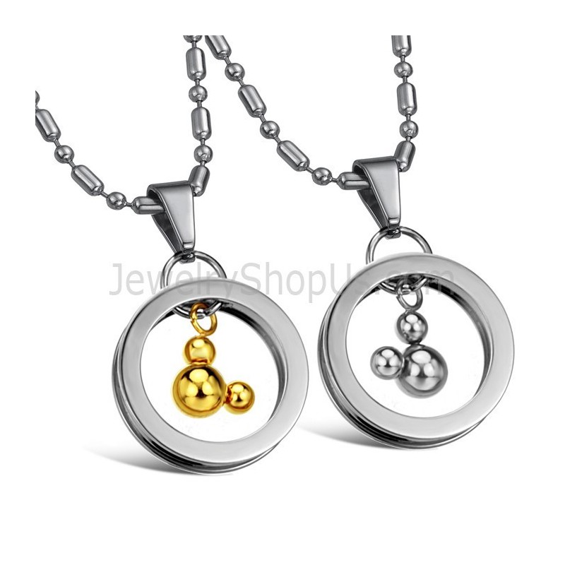 Mickey-Anhänger Aus Titansilber Und Gold Mit Kostenlosen Ketten 264 Mickey-Anhänger Aus Titansilber Und Gold Mit Kostenlosen Ketten 264