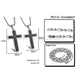 Titan-Inlay-Kreuz-Liebhaber-Anhänger Mit Strasssteinen Und Kostenlosen Ketten 116