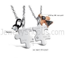 Titan-Silber „Love Is Always Here Now And Forever“ Liebhaber-Anhänger Mit Strasssteinen Und Kostenlosen Ketten C608