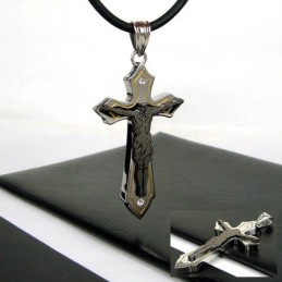 Anhänger „Juses Cross“ Aus Titanstahl Für Herren (Inkl. Kette)