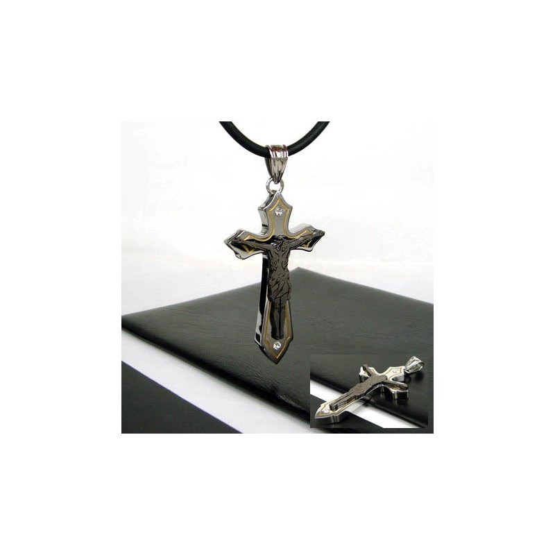 Anhänger „Juses Cross“ Aus Titanstahl Für Herren (Inkl. Kette) Anhänger „Juses Cross“ Aus Titanstahl Für Herren (Inkl. Kette)