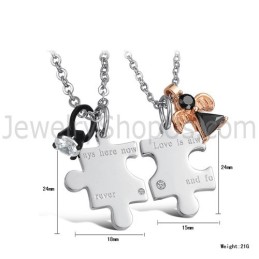 Titan-Silber „Love Is Always Here Now And Forever“ Liebhaber-Anhänger Mit Strasssteinen Und Kostenlosen Ketten C608