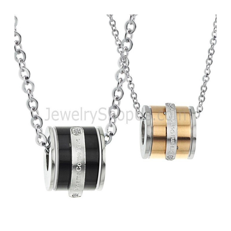 Titan Roségold Und Schwarz Zylinder Liebhaber Anhänger Mit Strass Und Kostenlosen Ketten 207 Titan Roségold Und Schwarz Zylinder Liebhaber Anhänger Mit Strass Und Kostenlosen Ketten 207