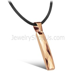 Rechteckiger Anhänger Aus Roségold-Wolfram Mit Aufwendigem, Facettenreichem Design C631