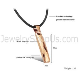 Rechteckiger Anhänger Aus Roségold-Wolfram Mit Aufwendigem, Facettenreichem Design C631