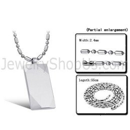Rechteckiger Wolfram-Silber-Anhänger C638