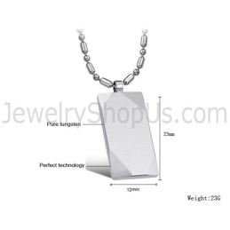 Rechteckiger Wolfram-Silber-Anhänger C638