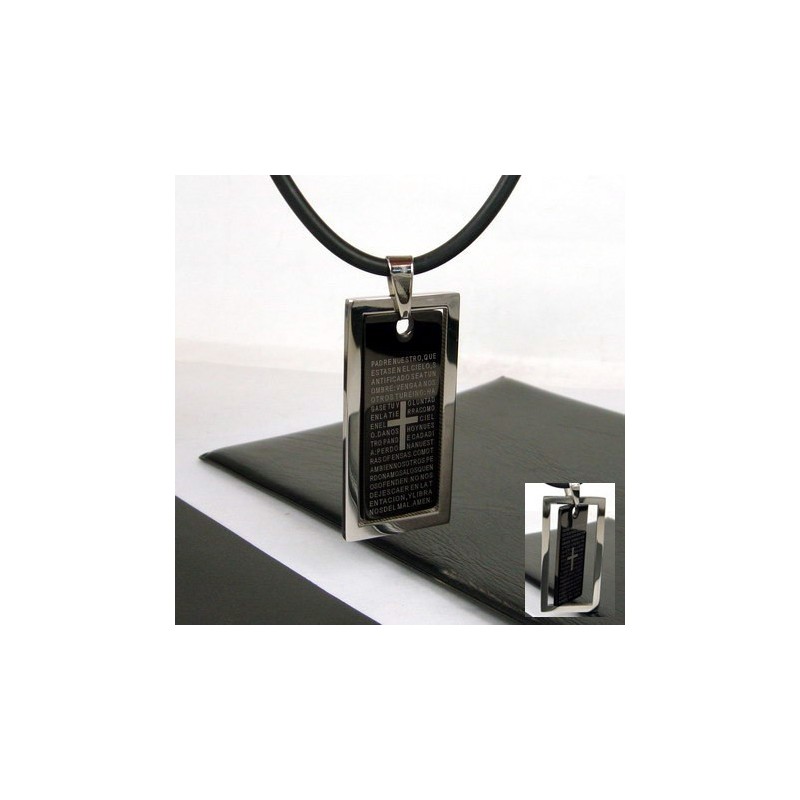 Einzigartiger Herren-Anhänger Mit Schwarzem Kreuz Und Bibel Aus Reinem Titan Einzigartiger Herren-Anhänger Mit Schwarzem Kreuz Und Bibel Aus Reinem Titan