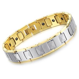 Wolfram Hochglanz Magnetisches Energie-Gesundheitsarmband Pflanzung18K Gold C940