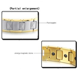 Wolfram Hochglanz Magnetisches Energie-Gesundheitsarmband Pflanzung18K Gold C940