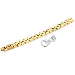 Wolfram Hochglanz Magnetisches Energie-Gesundheitsarmband Pflanzung18K Gold C940