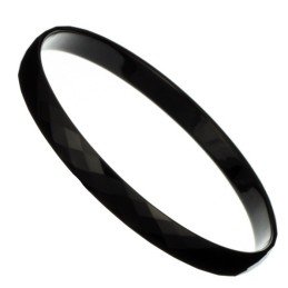 Schwarzer Wolfram-Hochglanz-Armreif C888