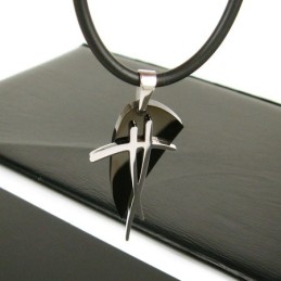 Halskette Mit Anhänger Sutra Man, Schwarzes Symbol, Titanstahl, Geschenk
