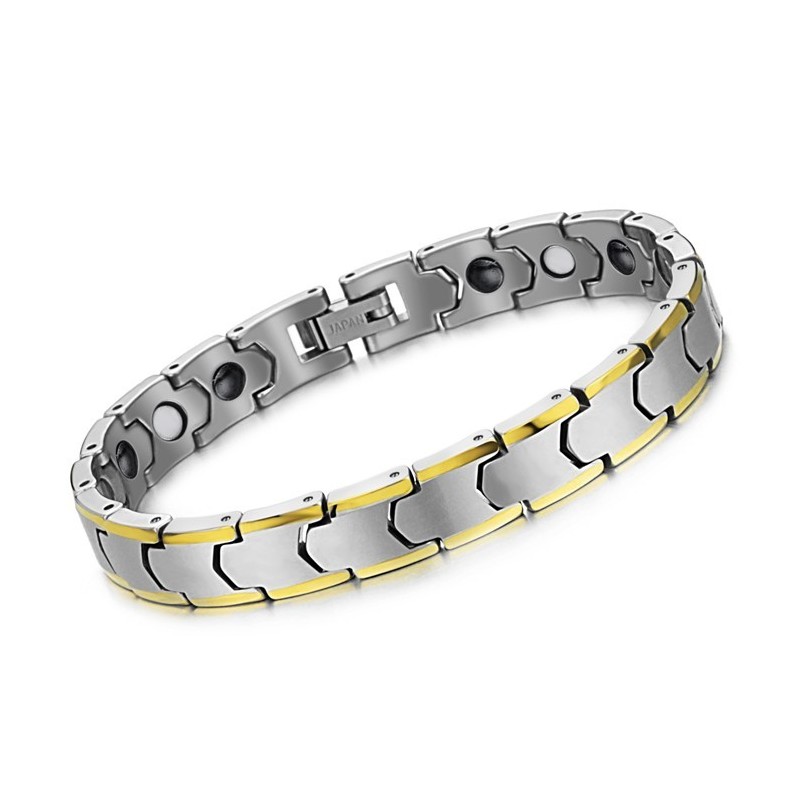Wolfram-Silber-Weizen-Gliederarmband Mit 18 Karat Goldbeschichtung C933 Wolfram-Silber-Weizen-Gliederarmband Mit 18 Karat Goldbeschichtung C933