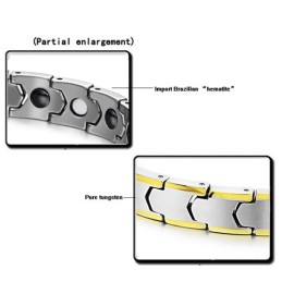 Wolfram-Silber-Weizen-Gliederarmband Mit 18 Karat Goldbeschichtung C933