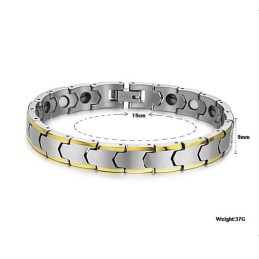 Wolfram-Silber-Weizen-Gliederarmband Mit 18 Karat Goldbeschichtung C933