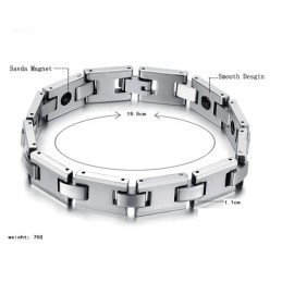 Wolfram-Silber-H-Link-Magnet-Energie-Gesundheitsarmband C748