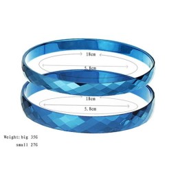 Wolfram Blau Filigrane Multifaceted Design Paar Armreifen C891
