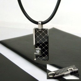 Einzigartiger Herren-Halskettenanhänger Aus Reinem Titan Mit Edelsteinen, Geschenk