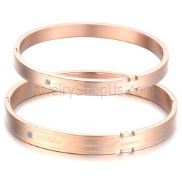 Tatanium Roségold Paar Armreifen Mit Strass C710