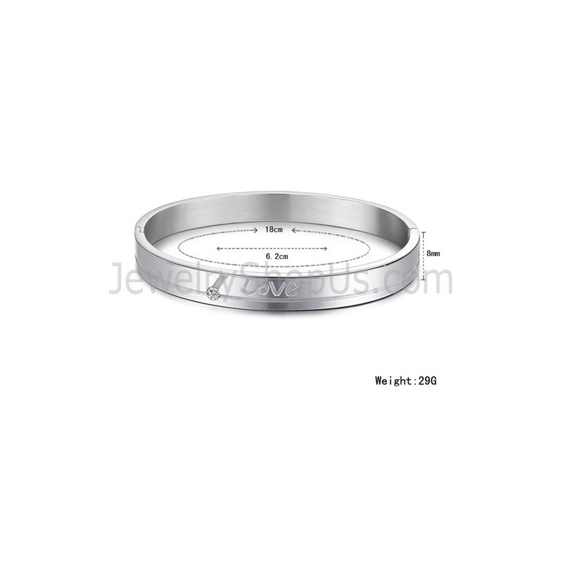 Tatanium "Love" Paar Armreifen Mit Strasssteinen C874 Tatanium "Love" Paar Armreifen Mit Strasssteinen C874