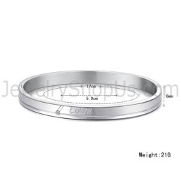 Tatanium "Love" Paar Armreifen Mit Strasssteinen C874