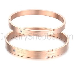 Tatanium Paar Armreifen Mit Strasssteinen (Schwarz, Roségold) C731