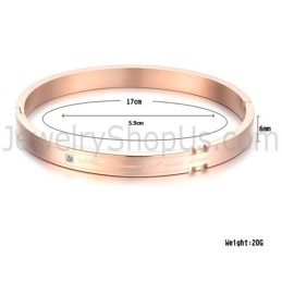 Tatanium Paar Armreifen Mit Strasssteinen (Schwarz, Roségold) C731