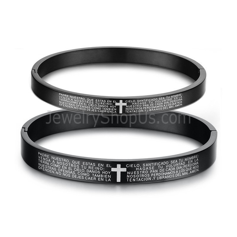 Tatanium Schwarzes Kreuz Paar Armreifen Mit Weißem Kreuz C848 Tatanium Schwarzes Kreuz Paar Armreifen Mit Weißem Kreuz C848
