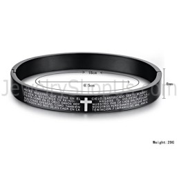 Tatanium Schwarzes Kreuz Paar Armreifen Mit Weißem Kreuz C848