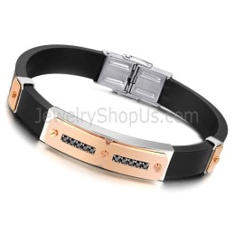 Titan Mit Silikon Magnetische Energie Gesundheit Herrenarmband C703