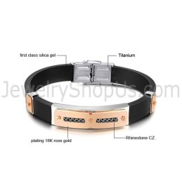 Titan Mit Silikon Magnetische Energie Gesundheit Herrenarmband C703