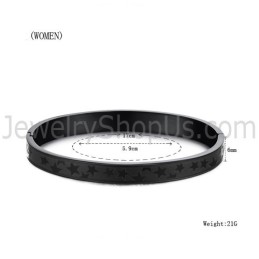 Tatanium Schwarze Sterne Paar Armreifen C863