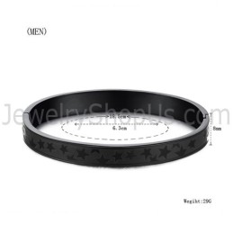 Tatanium Schwarze Sterne Paar Armreifen C863