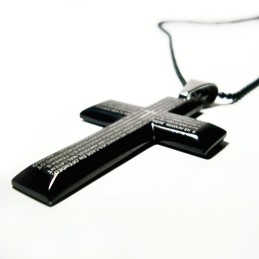 Mann Schwarzes Kreuz Bibel Reines Titan Anhänger Geschenk