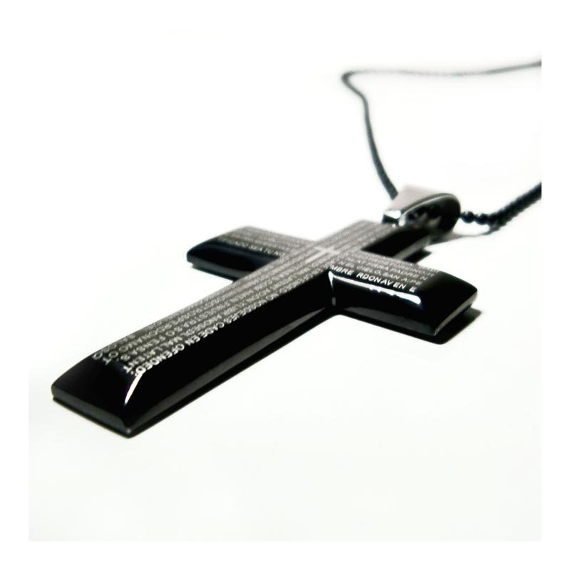 Mann Schwarzes Kreuz Bibel Reines Titan Anhänger Geschenk Mann Schwarzes Kreuz Bibel Reines Titan Anhänger Geschenk