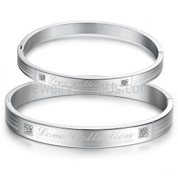 Tatanium "Love Collection" Paar-Armreifen Mit Strasssteinen C849