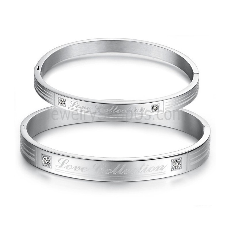 Tatanium "Love Collection" Paar-Armreifen Mit Strasssteinen C849 Tatanium "Love Collection" Paar-Armreifen Mit Strasssteinen C849