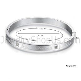 Tatanium "Love Collection" Paar-Armreifen Mit Strasssteinen C849