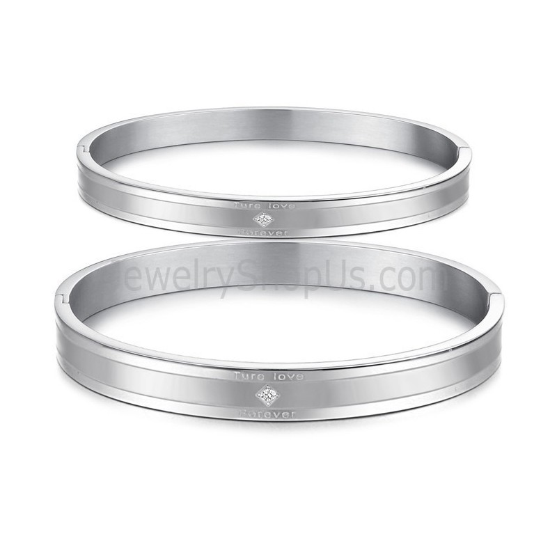 Tatanium "Ture Love Forever" Paar-Armreifen Mit Strasssteinen C861 Tatanium "Ture Love Forever" Paar-Armreifen Mit Strasssteinen C861