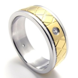 Gold-Diamant-Titan-Ring