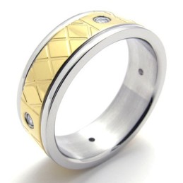 Gold-Diamant-Titan-Ring