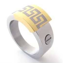 Titanring Mit Goldakzent
