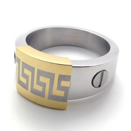 Titanring Mit Goldakzent